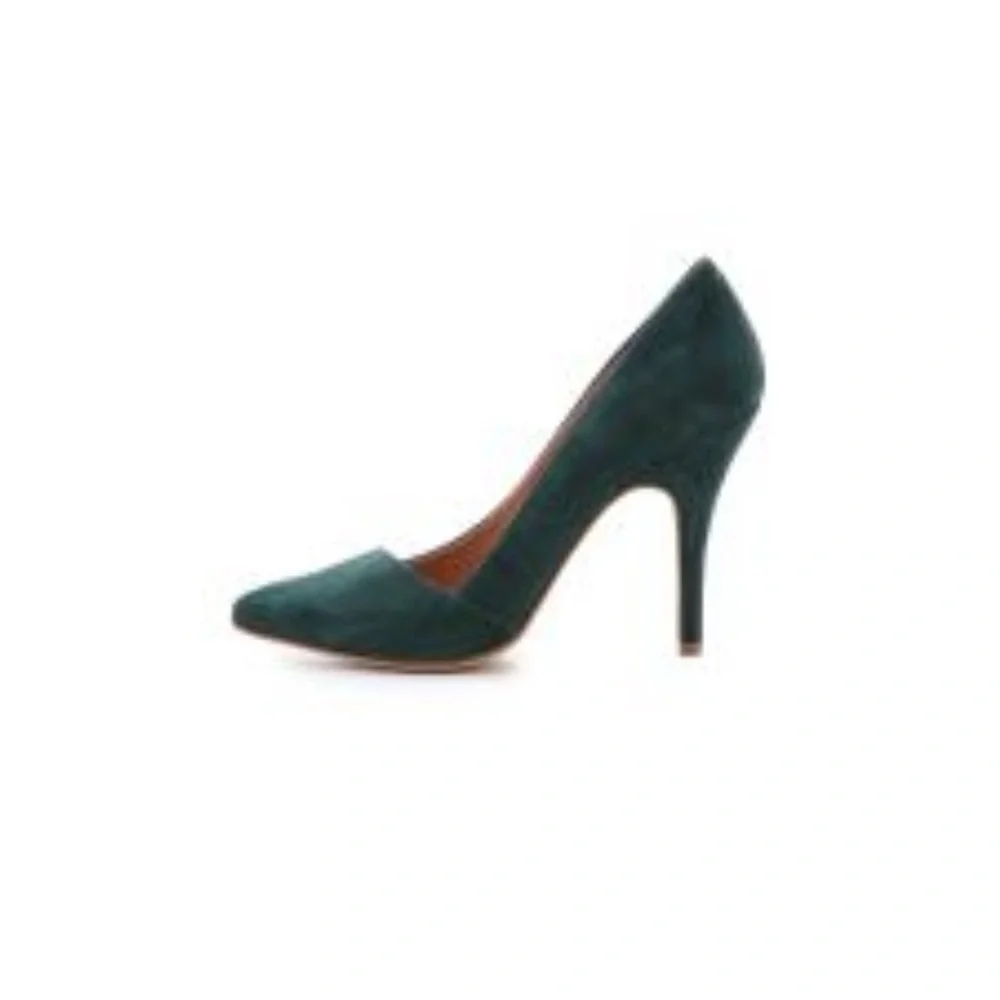 Madewell The Mira‎ Suede Point Toe Heels in Green Size 6